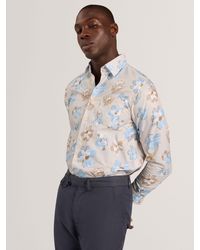 Ted Baker - Kingsly Relaxed Painted Floral Print Shirt - Lyst