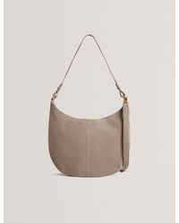 Ted Baker - Ammilia Bar Detail Slouchy Suede Hobo Bag - Lyst