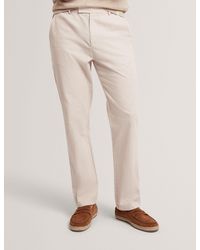 Ted Baker - Mobedo Houndstooth Cotton Linen Tapered Trousers - Lyst