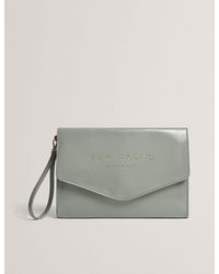Ted Baker - Crinkie Patent Faux Leather Envelope Clutch Bag - Lyst