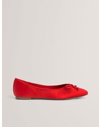 Ted Baker - Saliiy Satin Bow Detail Ballet Flats - Lyst