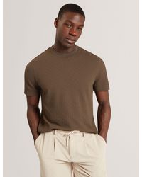 Ted Baker - Eldonn Diamond Texture Knitted Cotton T-Shirt - Lyst