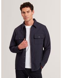 Ted Baker - Gentil Jacquard Texture Button-Up Overshirt - Lyst