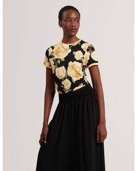 Ted Baker - Thira Rose Print Fitted Tee - Lyst