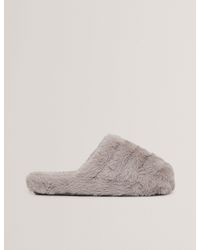 Ted Baker - Lopsey Plush Faux Fur Mule Slippers - Lyst