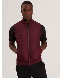 Ted Baker - Pafavor Quilted Front Funnel Neck Zip-Up Gilet - Lyst