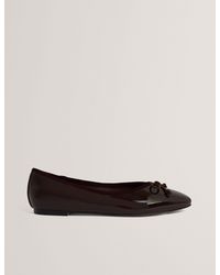 Ted Baker - Balleri Patent Leather Bow Ballet Flats - Lyst