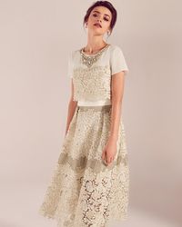 Ted Baker Embellished Lace Wedding Dress - Natural