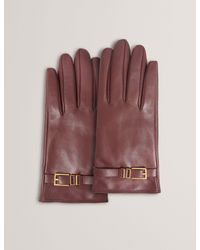 Ted Baker - Jillla Buckle Strap Leather Gloves - Lyst