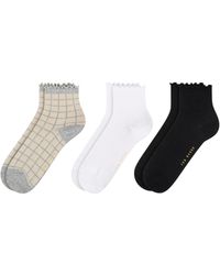 Ted Baker - 3 Pack Mixed Ruffled Ankle Socks - Lyst