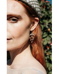 Temperley London - Gold Pearl Diamond Lovebirds Earrings - Lyst