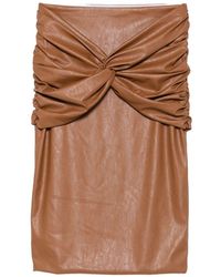 Elisabetta Franchi - Faux-Leather Midi Skirt - Lyst
