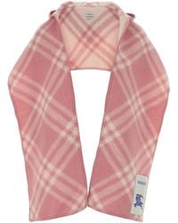 Burberry - Check Wool Hooded Scarf - Lyst