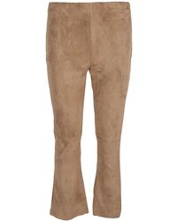 Via Masini 80 - Flared Cropped Suede Trousers - Lyst
