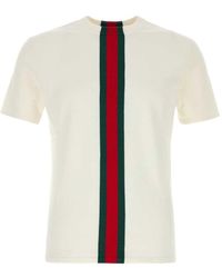 Gucci - Web Detail Cotton T-Shirt - Lyst