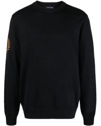 Fred Perry - Logo-embroidered Crew-neck Jumper - Lyst