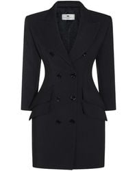 Elisabetta Franchi - Abito Crêpe Double-Breasted Mini Dress - Lyst