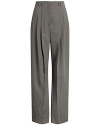 Alberta Ferretti - Wool Blend Tailoring Trousers - Lyst