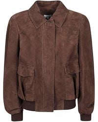Loewe - Suede Leather Bomber Jacket - Lyst