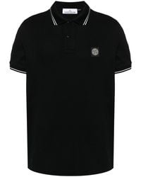 Stone Island - Logo Cotton Polo Shirt - Lyst