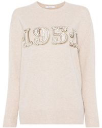 Max Mara - Sequined Embroidered Pullover - Lyst