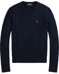 Polo Ralph Lauren - Cable Knit Sweater With Logo - Lyst