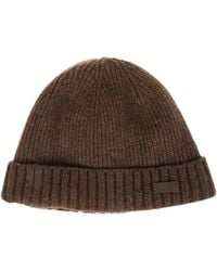 Barbour - Logo Patch Ribbed Knit Beanie - Lyst