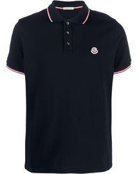 Moncler - Logo Cotton Polo Shirt - Lyst