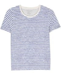 Majestic - Striped Linen Blend T-shirt - Lyst