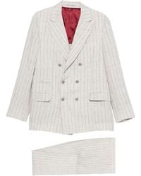Brunello Cucinelli - Linen Double-Breasted Suit - Lyst