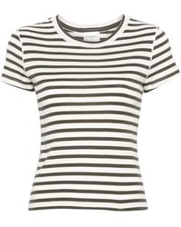 Closed - Striped Cotton Blend Cropped T-shirt - Lyst