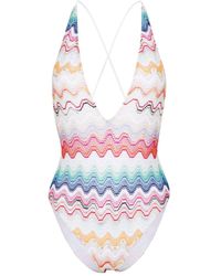 MISSONI BEACHWEAR - Deep Neckline Swimsuit - Lyst