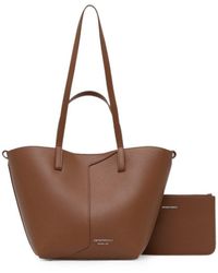 Emporio Armani - Small Leather Tote Bag - Lyst