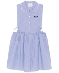 Miu Miu - Cotton Short Dress - Lyst