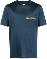 Paul Smith - Stripe-detailed Cotton T-shirt - Lyst