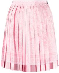 Versace - Barocco Pleated Miniskirt - Lyst
