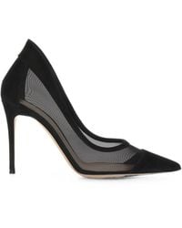 Gianvito Rossi - Suede And Mesh Pumps - Lyst