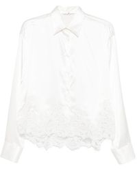 Ermanno Scervino - Lace Trim Silk Shirt - Lyst
