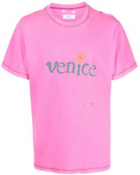 ERL - Venice Cotton And Linen Blend T-shirt - Lyst