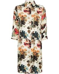 Alberto Biani - Floral-print Silk Shirtdress - Lyst