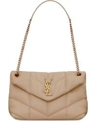 Saint Laurent - Small Quilted Logo-Plaque Shoulder Bag - Lyst
