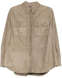 Brunello Cucinelli - Leather Shirt - Lyst