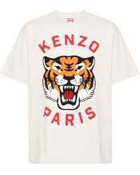 KENZO - Lucky Tiger Cotton T-Shirt - Lyst