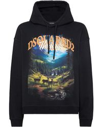 DSquared² - Illustration-Style Print Hoodie With Relaxed Fit - Lyst