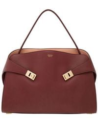 Ferragamo - Hug Structured Suede Tote Bag - Lyst