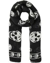 McQueen - Classic Skull-Print Silk Scarf - Lyst