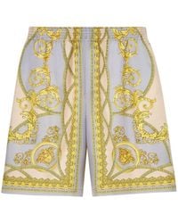 Versace - Barocco Print Silk Shorts - Lyst