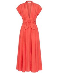 Alaïa - Linen Blend Long Dress - Lyst
