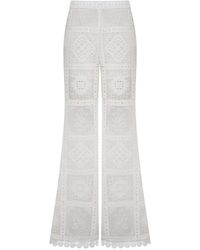 Zimmermann - Aster Embroidered Palazzo Pants - Lyst