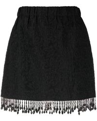 Ganni - Fringed Jacquard Skirt - Lyst